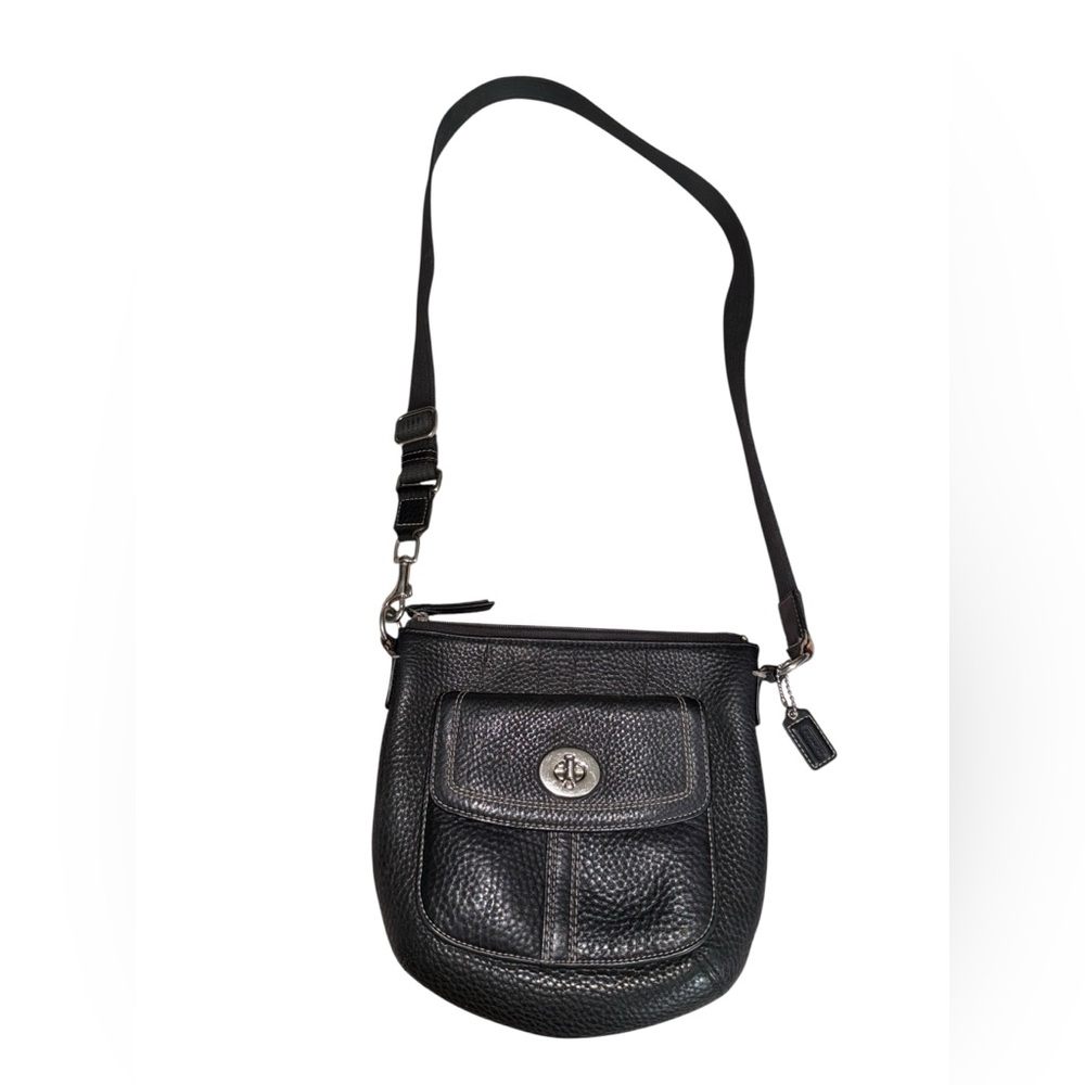 Coach Black Pebbled Leather Crossbody Bag